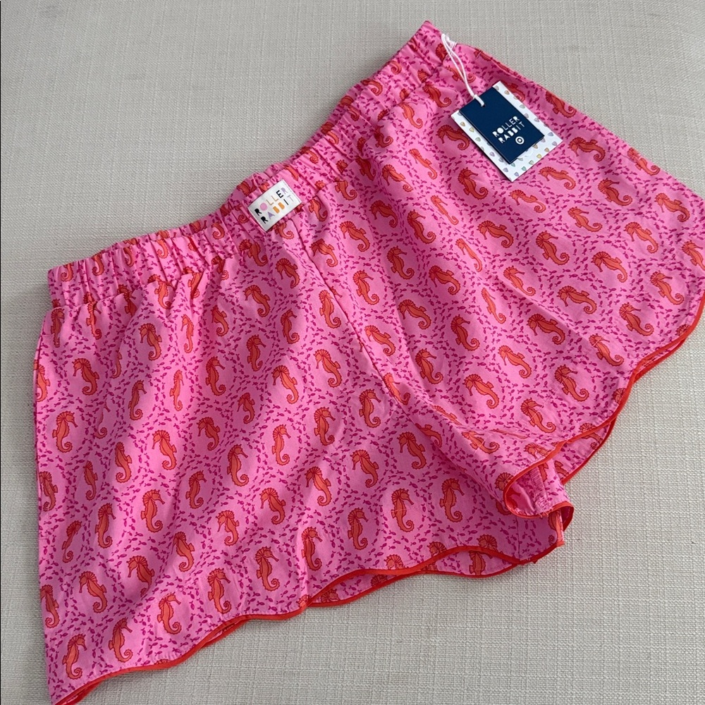 Roller Rabbit x Target Pink and Orange Seahorse Poplin Boxer Shorts L NEW - Picture 2 of 7